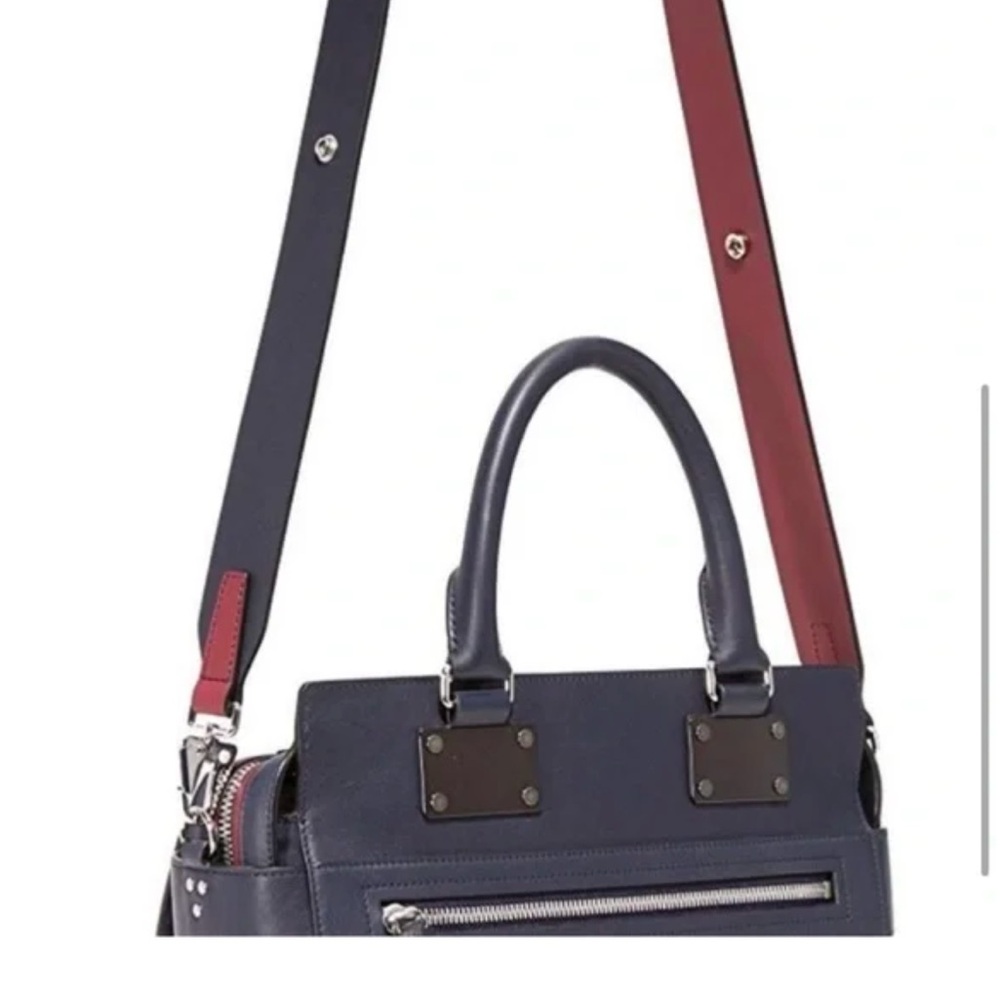 Rag & Bone Small Navy Leather Pilot Satchel, new - Picture 3 of 15